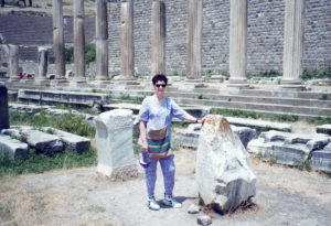 Yvonne on the site of the ancient Greek city of Pergamon